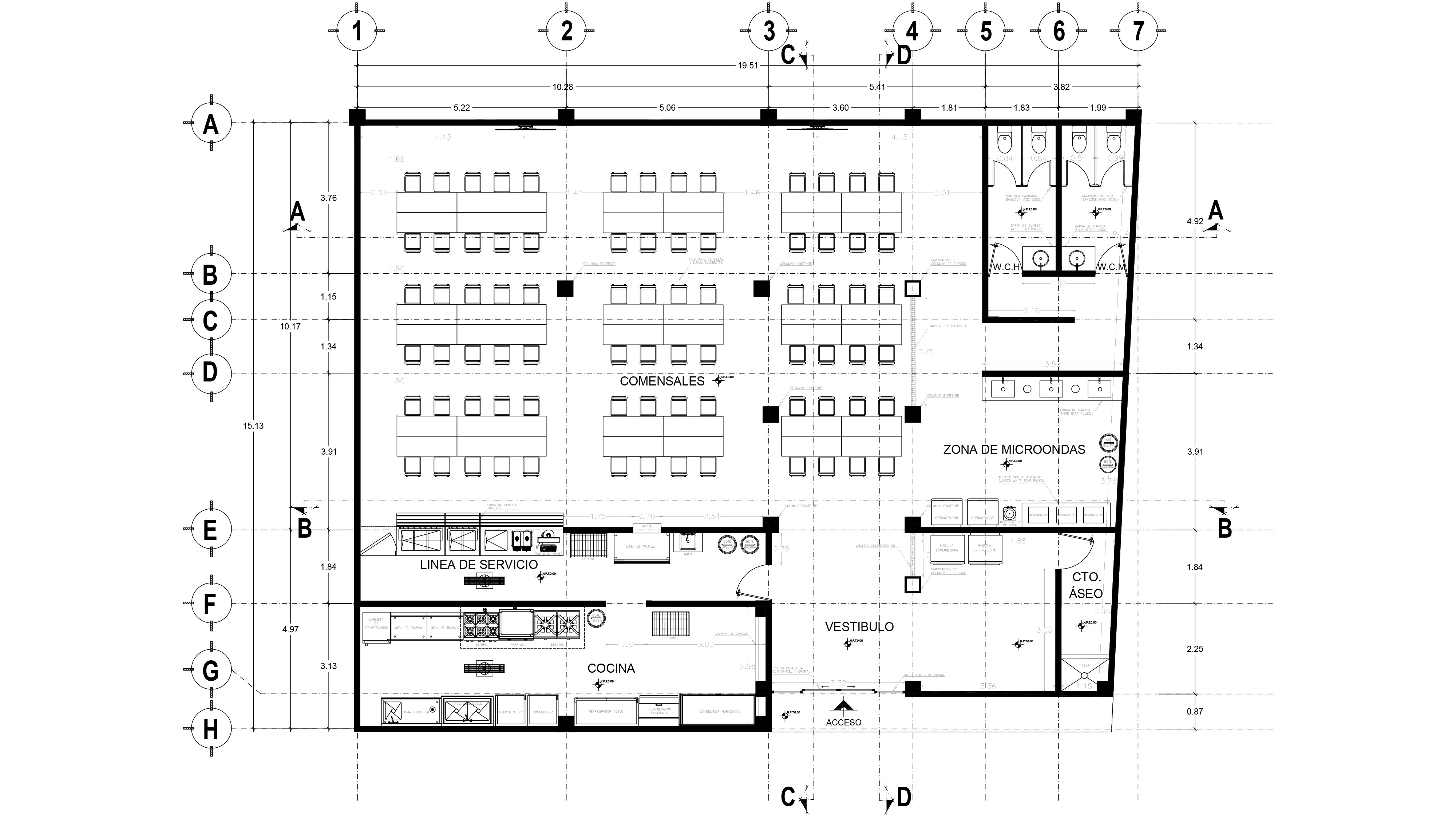 Planta arquitectónica - Proyecto Putla