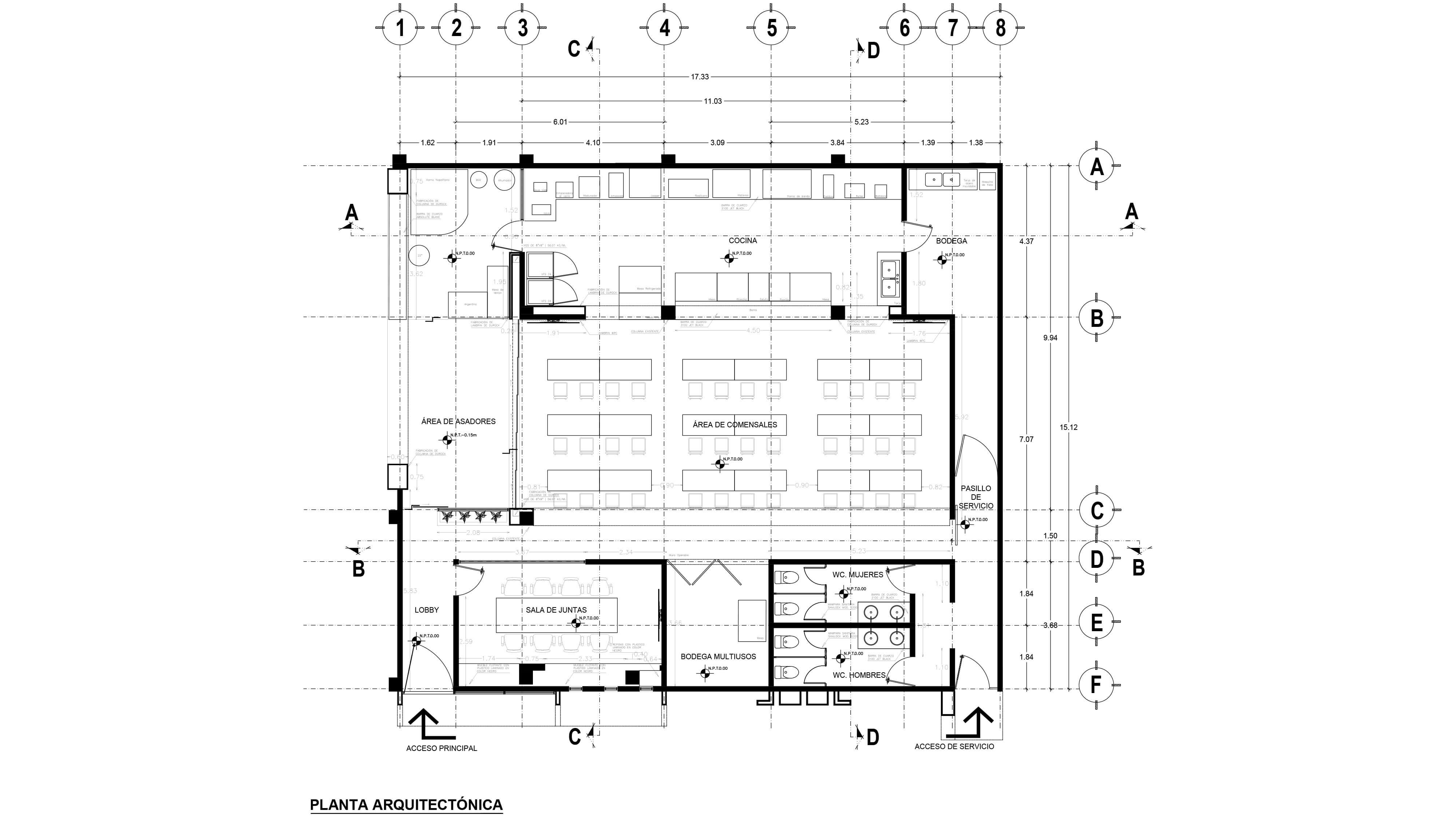 Planta arquitectónica - Proyecto Putla